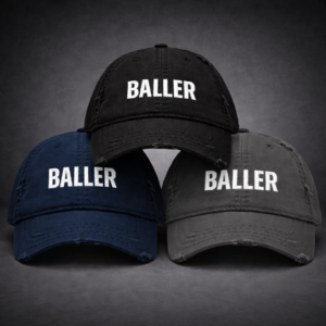 Baller – Distressed Vintage Embroidered Hat For Pickleball